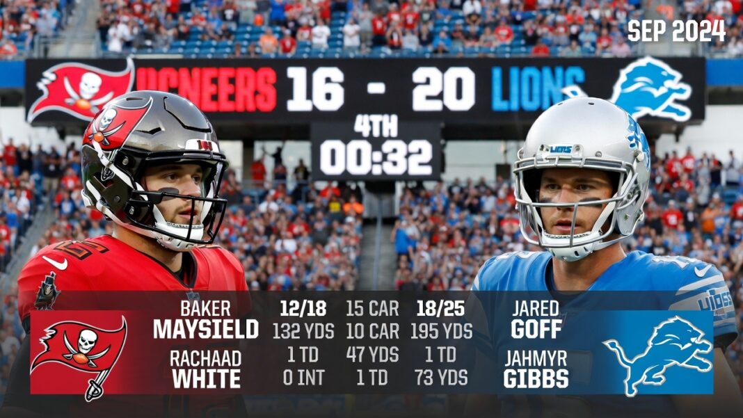 Tampa Bay Buccaneers vs Detroit Lions Match Player Stats